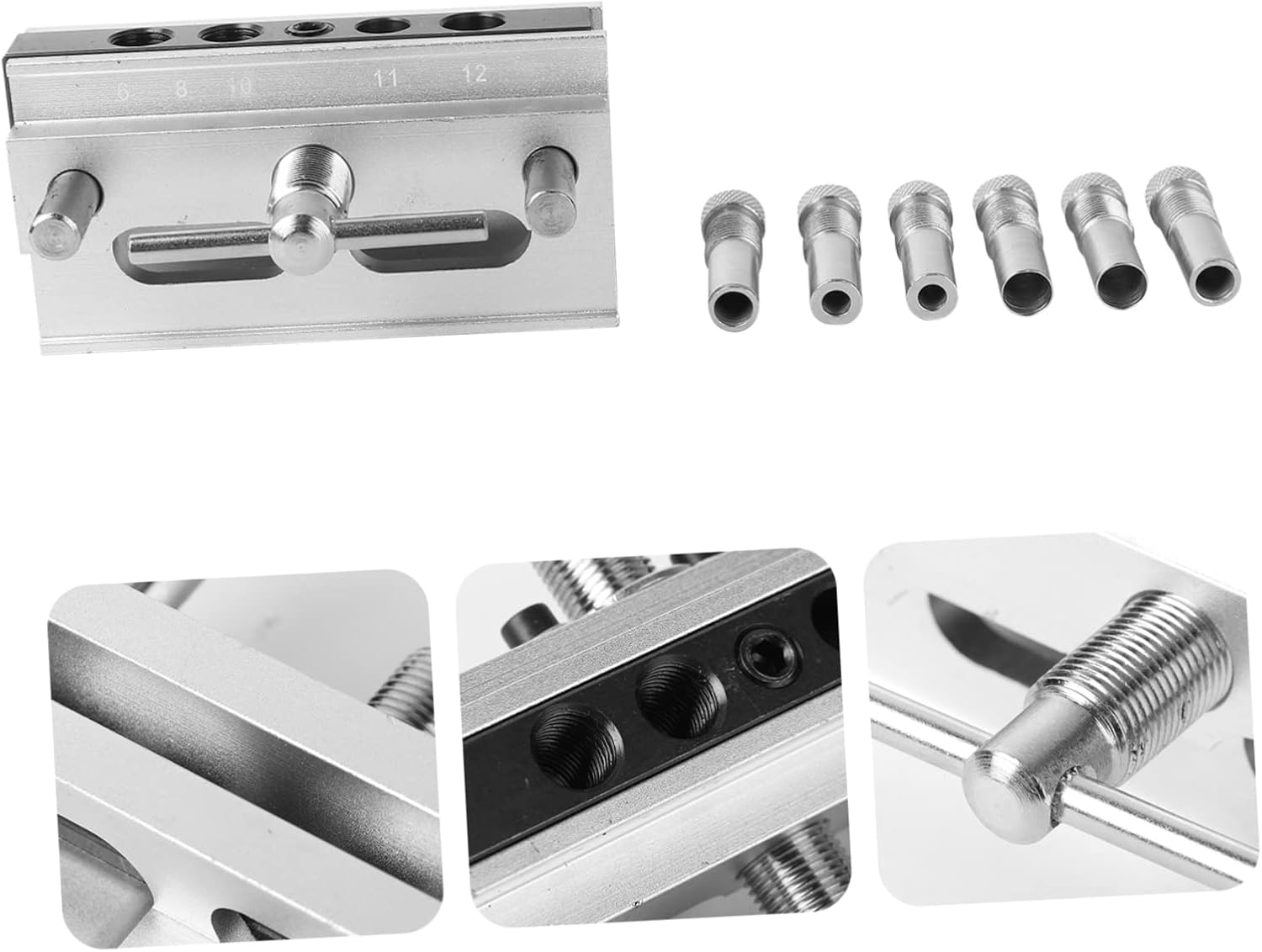 POPETPOP Self Centering Dowel Tool with Bushings Precise Drilling Locator for Woodworking Easy to Use Dowel Guide for Accurate DIY Projects