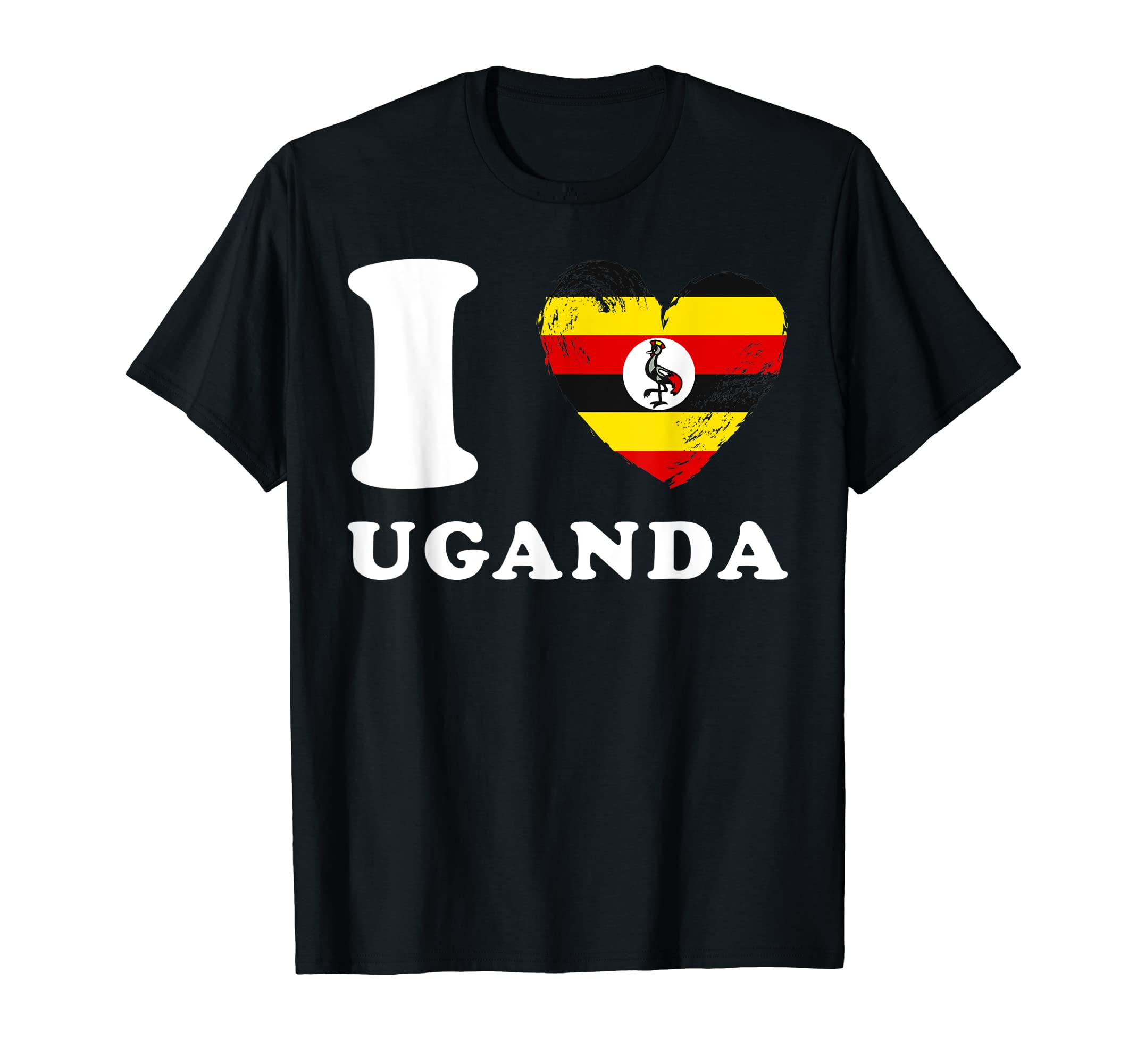 I love UgandaHeart Flag Uganda T-Shirt
