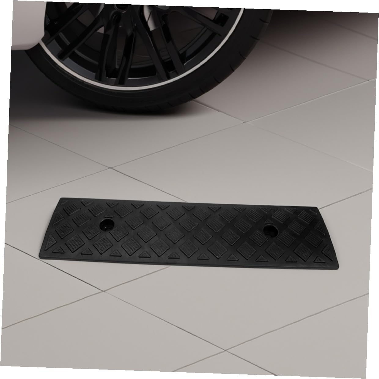 Rampa de Umbral para Coches y Motocicletas, 2 Piezas, Plástico Negro