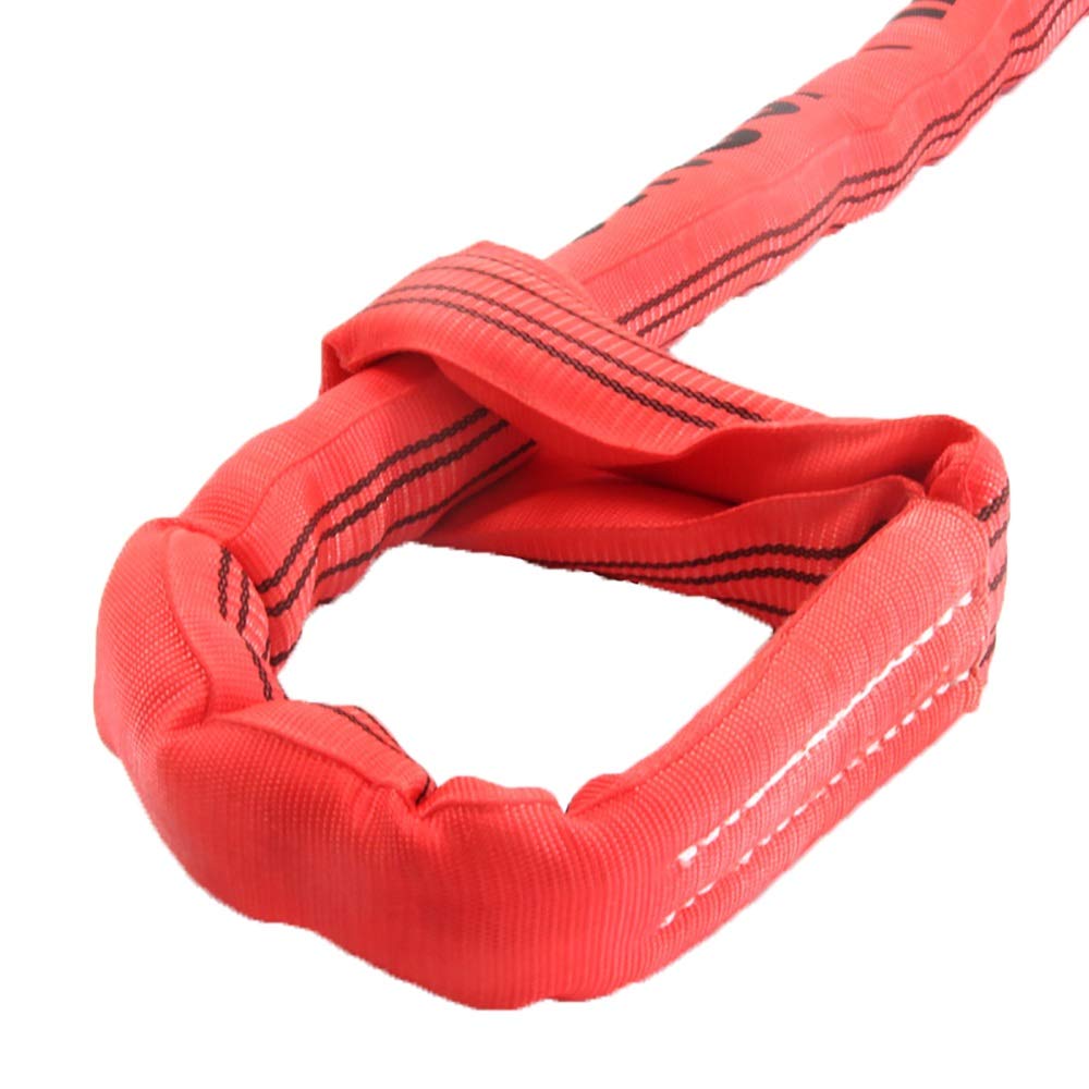 Eslingas de cadena de elevación, Eslinga de elevación roja, cinturón de eslinga de 1-10m, eslinga pesada de fibra de poliéster, límite de carga de 5 toneladas, fácil de transportar muebles, resistente