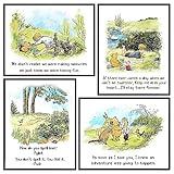 Nursery Wall Decor - Little Boys, Baby Girls Room Wall Art - Toddler, Kids Bedroom Decor - Vintage Quotes - Baby shower Gifts for Women - Christopher Robin, Piglet - Unframed