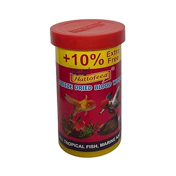 Fisherman’S Hallofeed Natural Freeze-Dried Bloodworms – 20g + 10% Extra | Premium Fish Food for All Aquarium Fish | High-Protein Daily Diet for Betta, Goldfish, Tetra, Guppy, and Other Tropical Fish