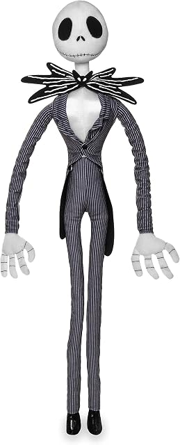 Disney Store Official Jack Skellington Soft Toy, Nightmare Before Christmas, 68cm/27, Scary Skeleton Toy with Large 3D Bow and Soft Feel Face, Suitable for All Ages