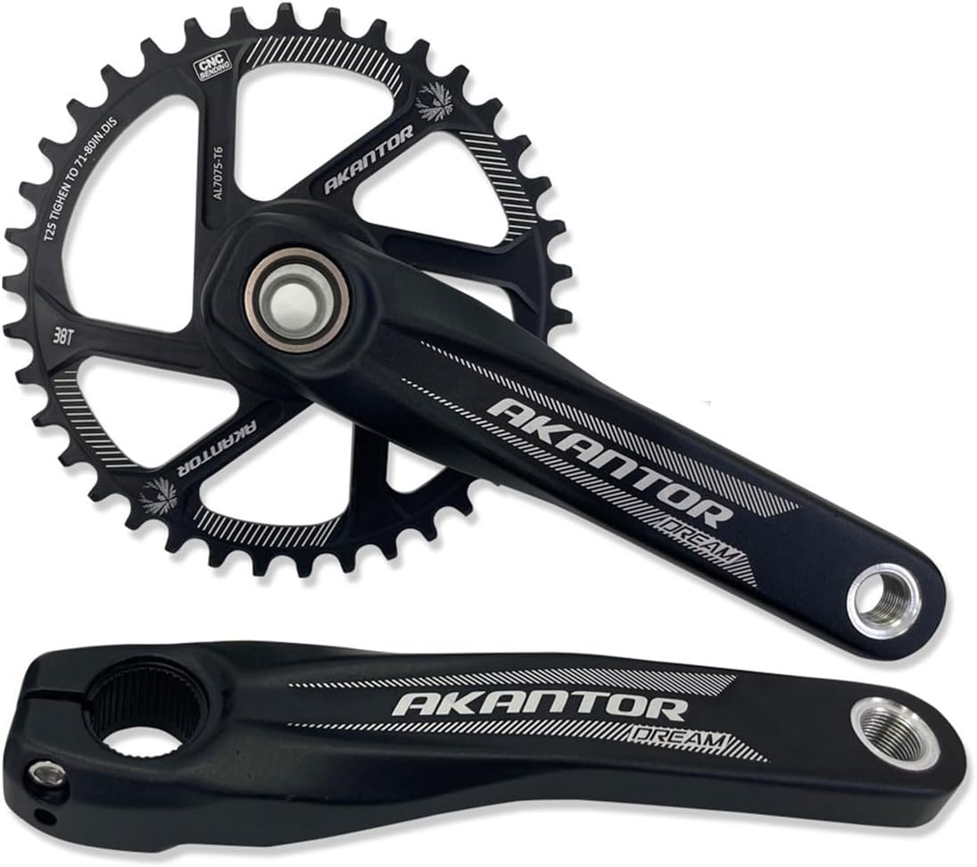 170mm MTB クランクセット32/34/36/38T シングルディスク チェーンリンマウンテンバイククランクセット中空ワンピー