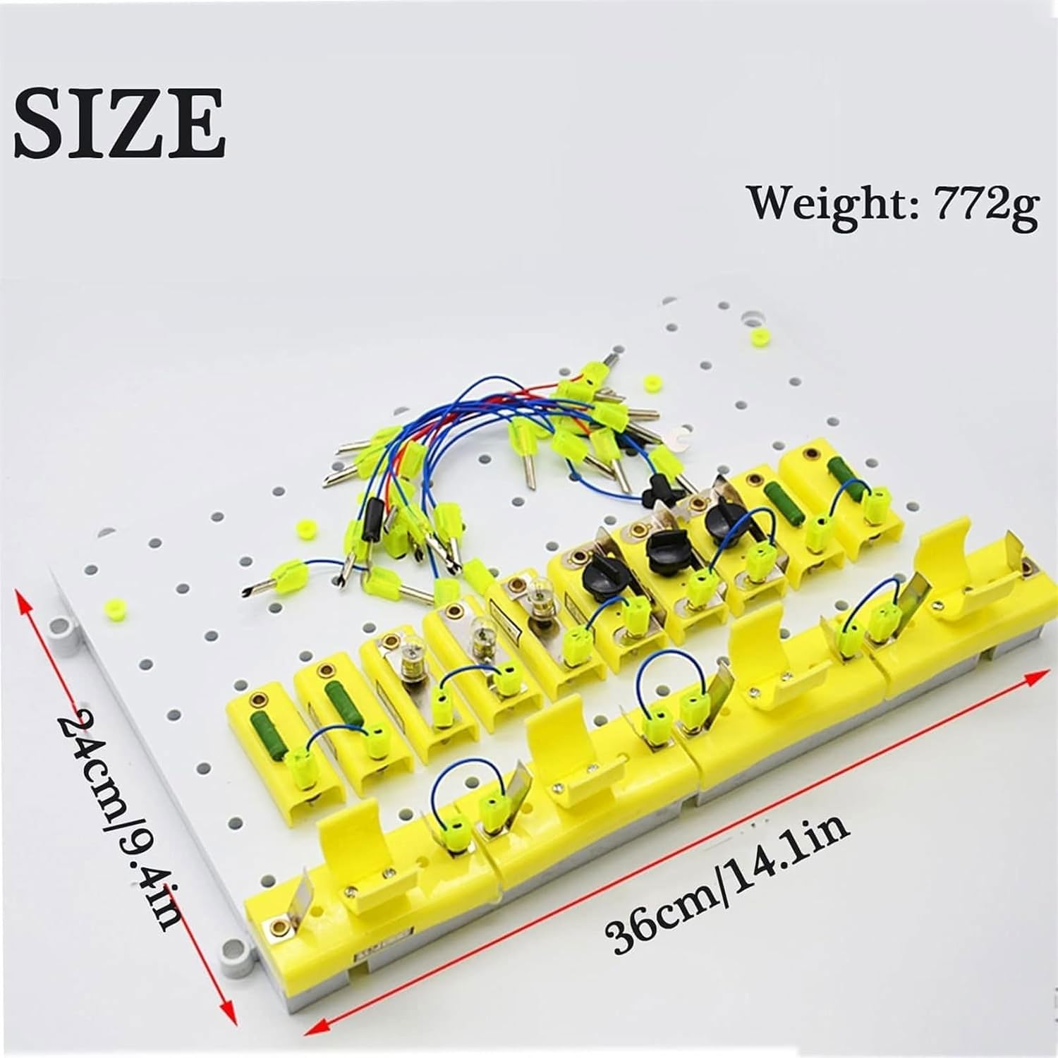Scatola for esperimenti con componenti di circuiti raggruppati con scatole batteria, portalampade, interruttori e bobine di resistenza, serie di fisica e kit da laboratorio for costruzioni parallele