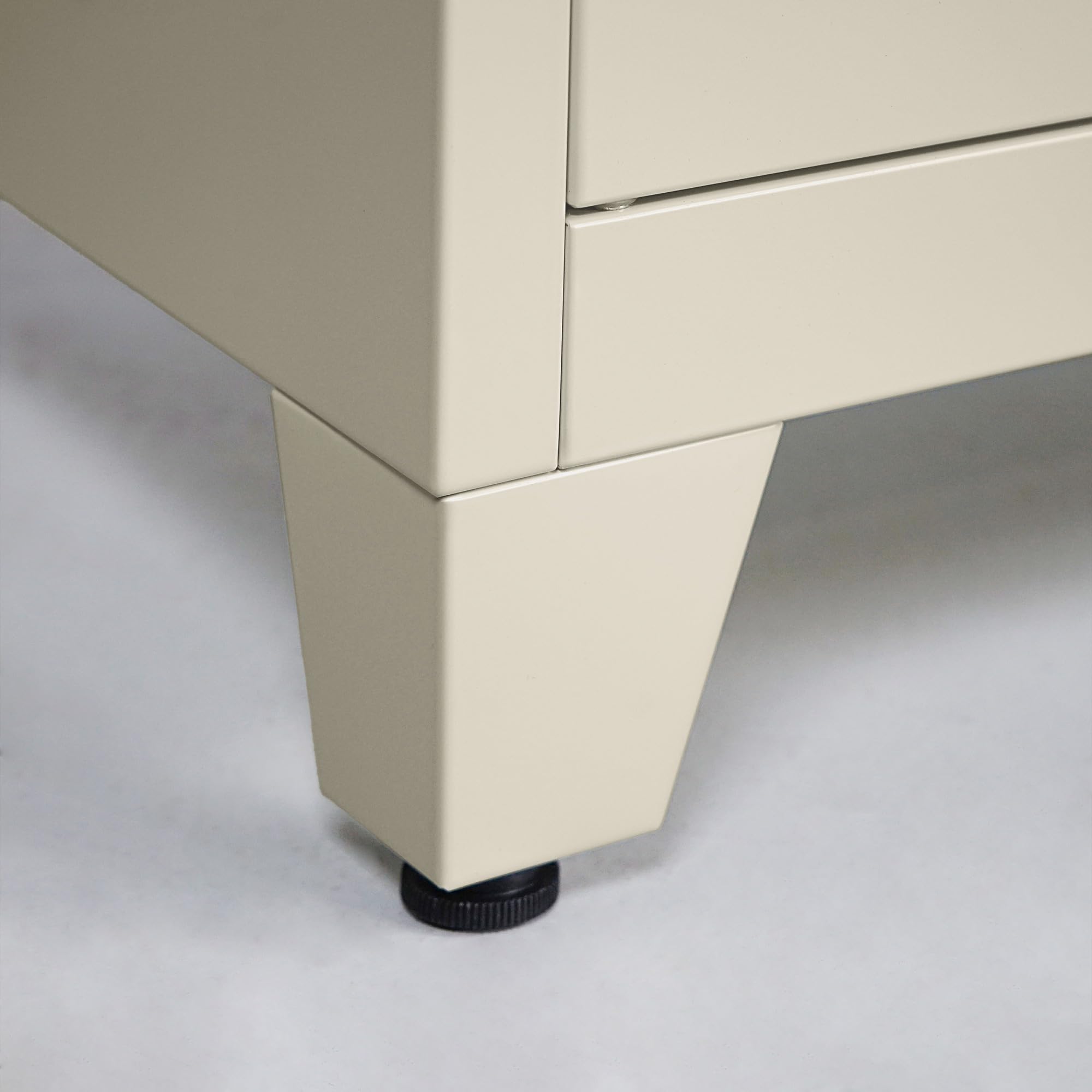 WeHome - Armadio Da Ufficio In Metallo 85x45x190 Cm Con Serratura, Mobile Ufficio Metallo Con 2 Ante E Mensole, Libreria Metallica Archivio Con 5 Ripiani Regolabili Per Ufficio O Archivio (Avorio)