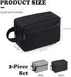 2 Pack Toiletry Bag Men Women, Water-Resistant Mens Toiletry Travel Bag, Small Shaving & Cosmetics Bag for Men and Women (Black & Gray)