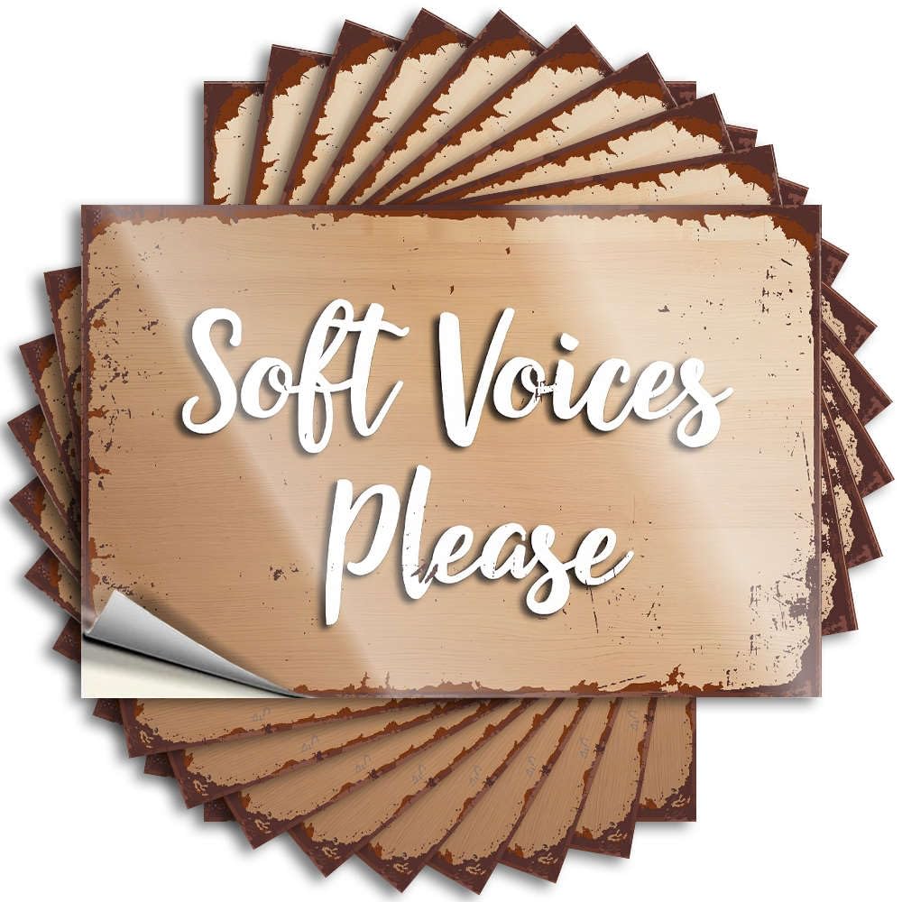 Fall Decor Coastal Quote - Soft Voices Please. Removable Decal Bottle Easy Peel for Teens(6X9CM)