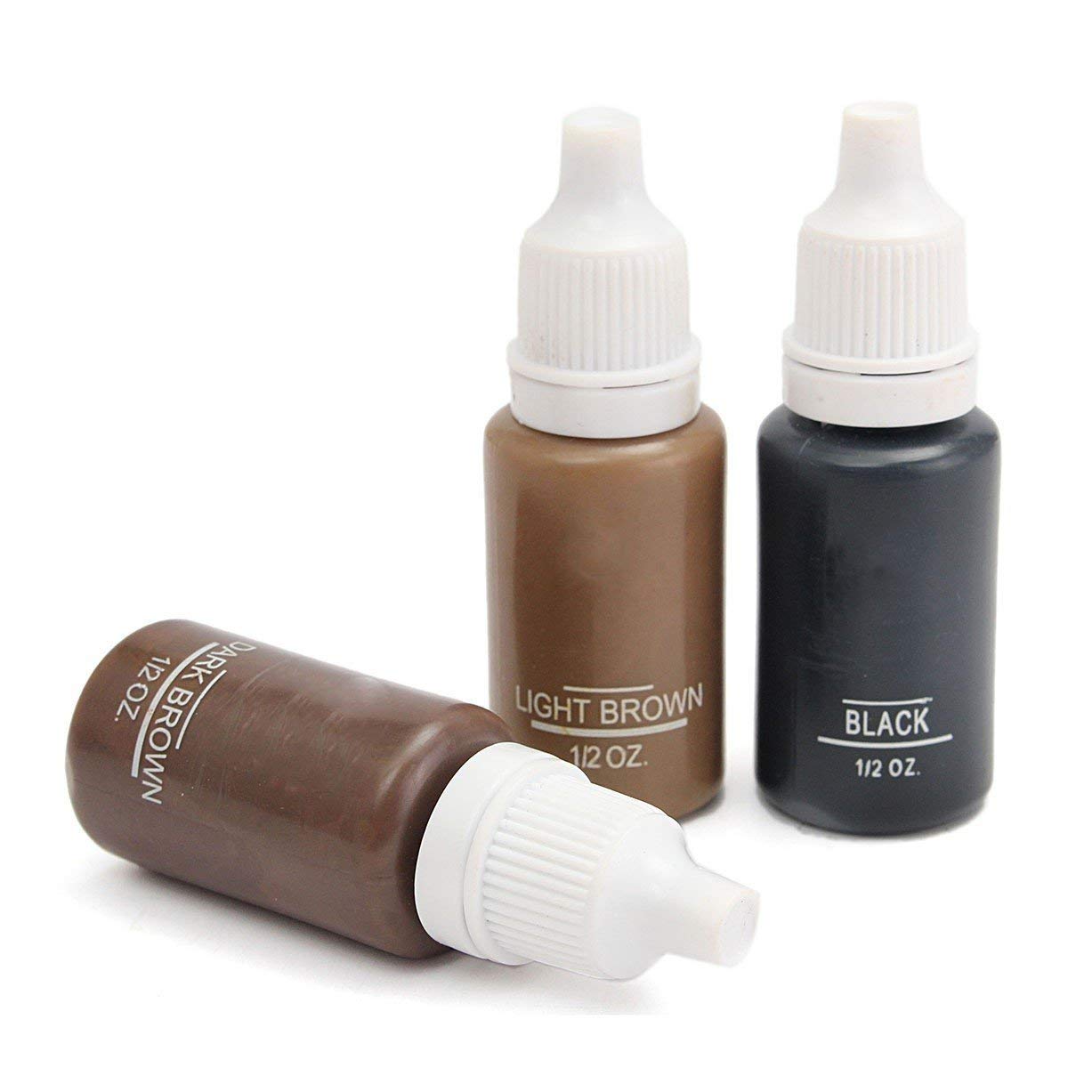 Permanent Makeup Micro pigments Set Tattoo Ink Cosmetic 15ml Kit for Tattoo Eyebrow Lip Make-up Color (Black) 1