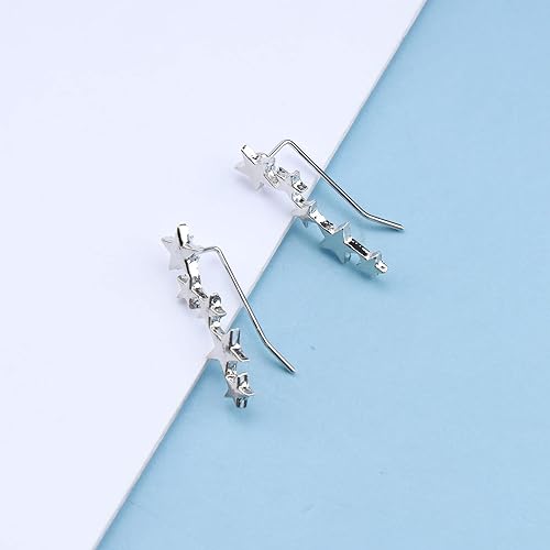 Miniatura 4 de Aretes bohemios con diseño de estrellas pequeñas y doradas, aretes de trepador de cinco estrellas, aretes de estrella para baile de graduación,
