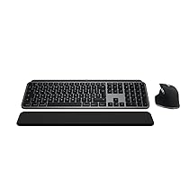Logitech MX Keys S Combo for Mac, tastiera retroillumination eye mouse wireless a scorrimento con supporto per i polsi, Bluetooth USB-C per MacBook Pro, Macbook Air, iMac, iPad, QWERTY US INT’L-Grigio