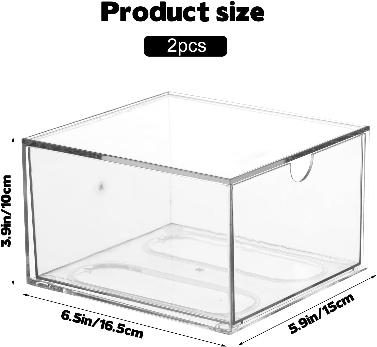 Rainmae 2 Pack Disposable Face Towel Holder, Face Towel Storage Box, Stackable Clear Makeup Organizer with Drawer for Clean Skin Club Face XL Towels Holder for Vanity Bathroom and Makeup Organization - Image 3