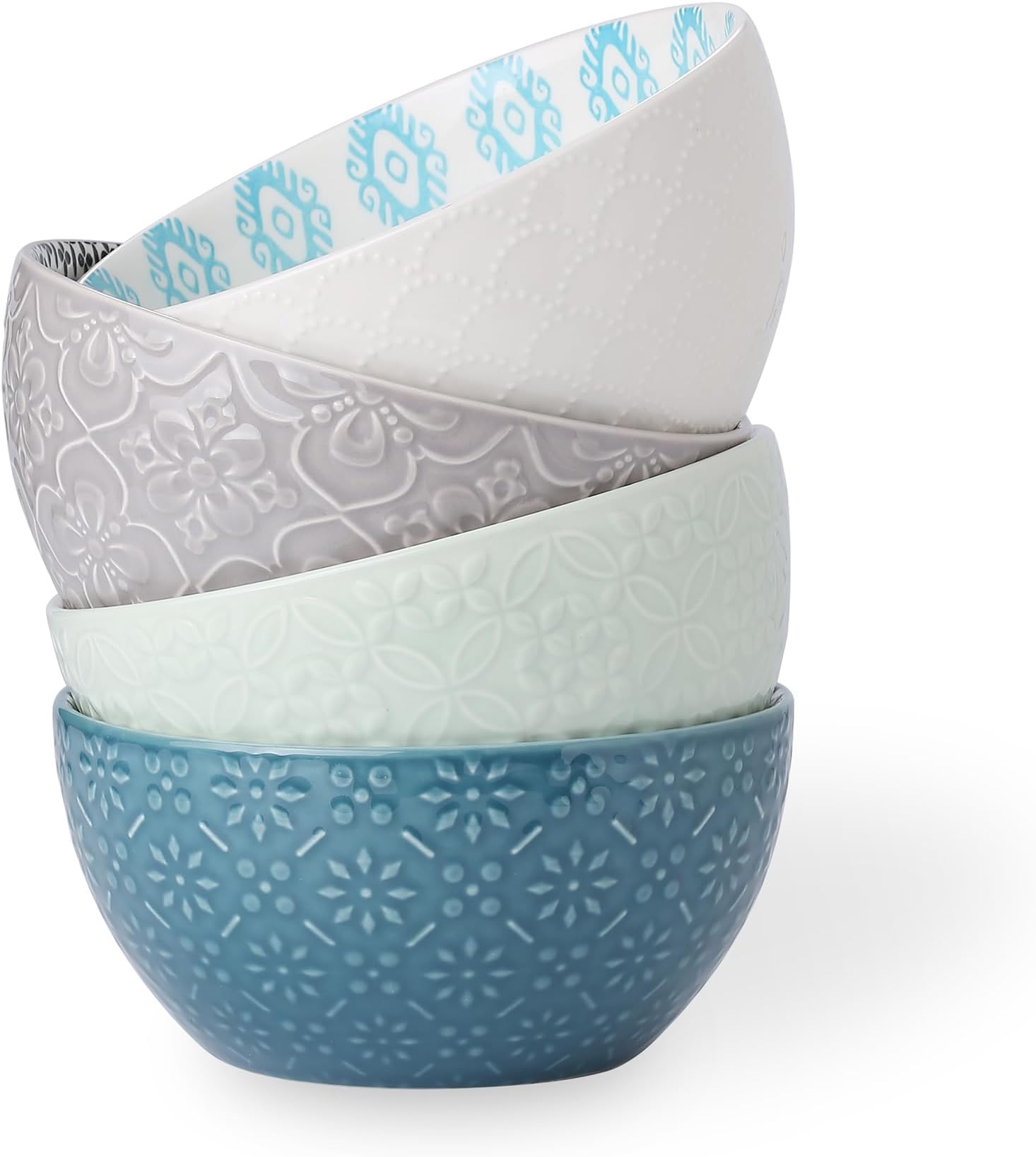 Signature Housewares Pad Print 13 Bowls 6" Set of 4 by