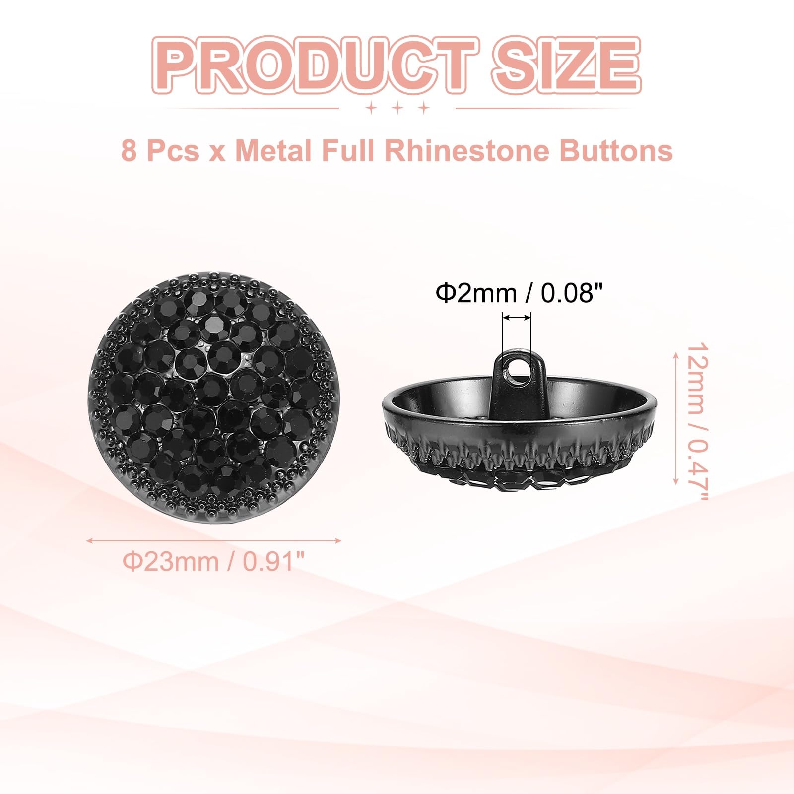 YELARXI Rhinestone Buttons, Sew on Rhinestone Button Metal Round, Fitting for (Clothing, Decoration, DIY Crafts - Image 2