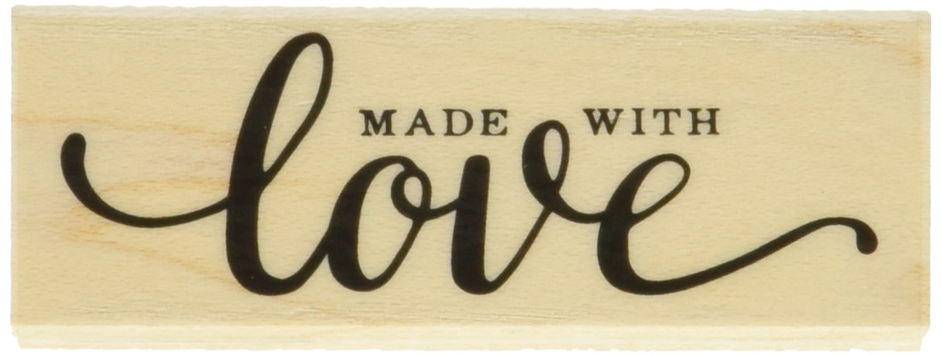 Hero Arts C6118 Wood Block Stamp, Made with Love Message