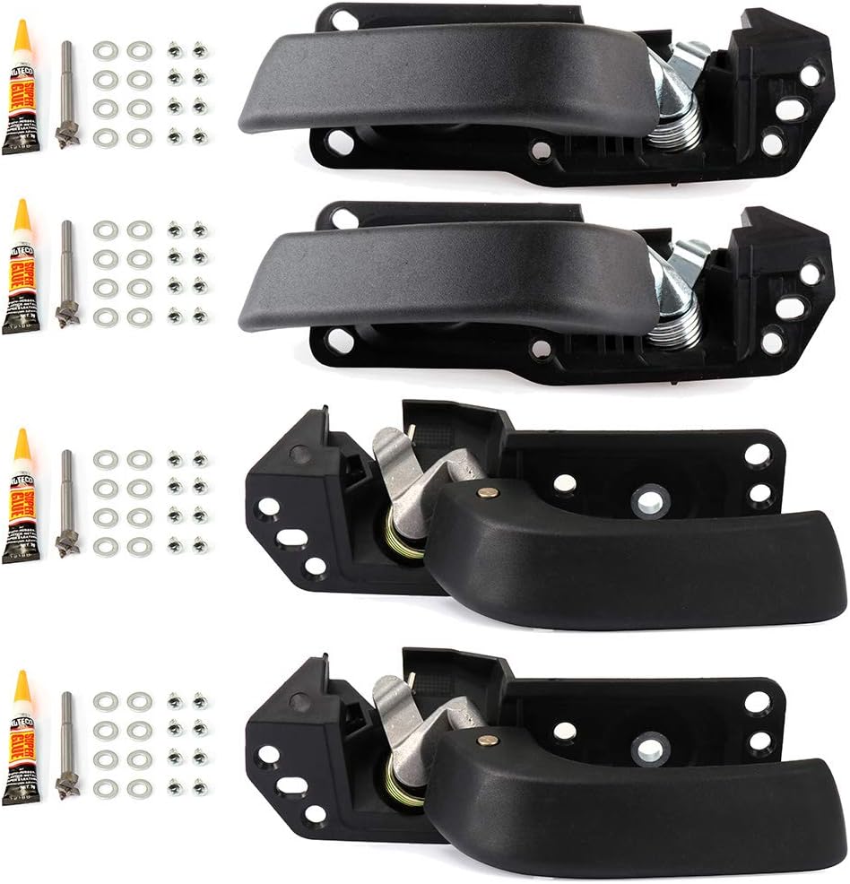 ECCPP Interior Door Handles Inside Inner Driver Passenger Side for 2007-2014 for Chevrolet for Silverado 2500/3500,2007-2013 for GMC for Sierra 1500/2500/3500 Black 20833602 80375 20871483 4pcs