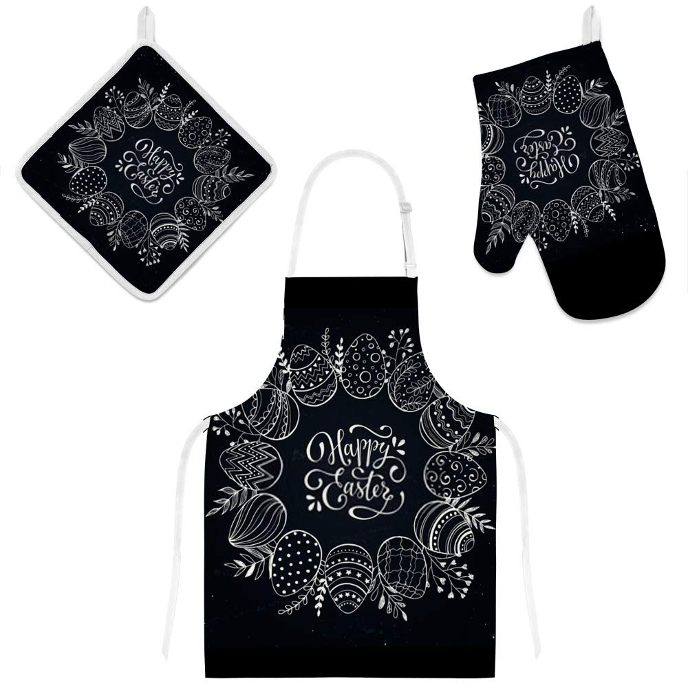 Tablier de cuisine pour Pâques CHEHONG : lot de 3 en polyester durable et élégant