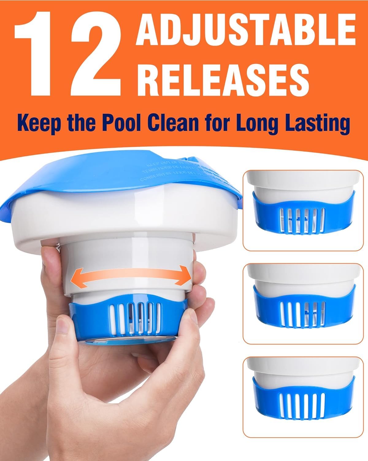 7 Pouces Distributeur de Chlore Flottant, Distributeur de Chlore pour Piscine, Diffuseur Flottant, Diffuseur Chlore Piscine, Distributeur de Chlore, pour Piscine/Spa/Aquariums