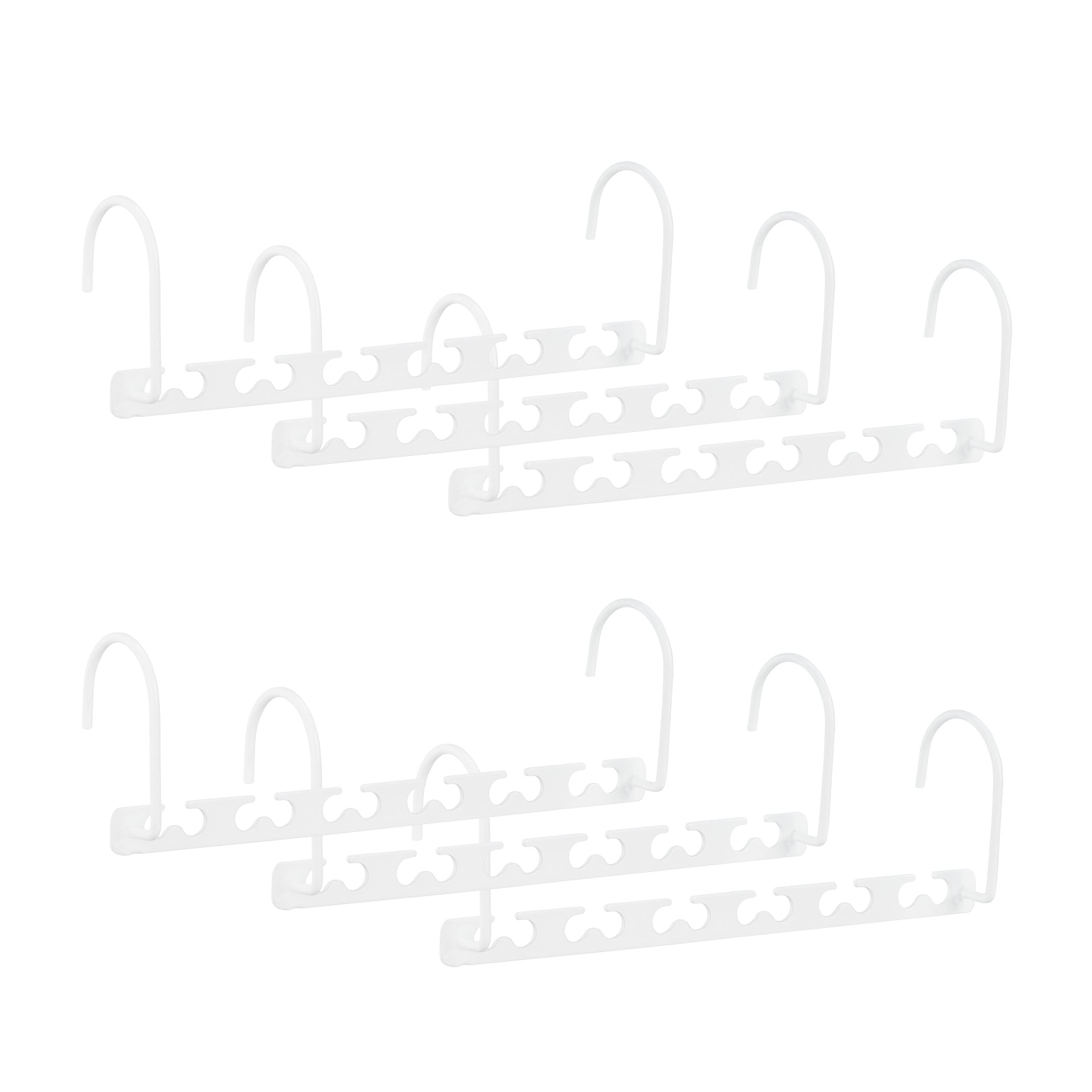 Relaxdays Pack de 24 Perchas Ropa Ahorra Espacio con Ganchos Giratorios, Metal, Blanco, 26 cm