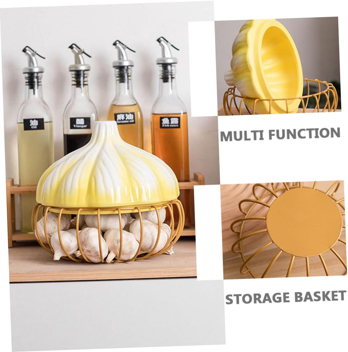 Country Kitchen Wire Baskets Organizer Bins Fresh Garlic Egg Baskets for Fresh Eggs
