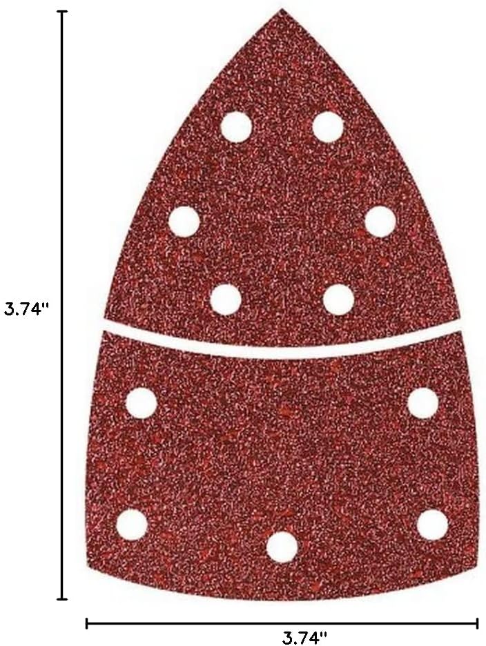 WOLFCRAFT 3118000 (L) hojas lijar adhesivas, corindón grano 40,80,120, perf, 2 piezas: triangular de 95mm + base PACK 15