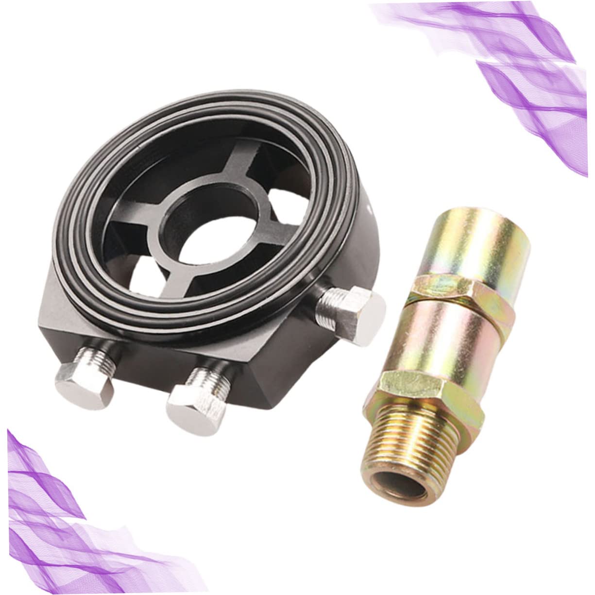 2pcs Complete Oil Pressure Gauge Kit Aluminum Oil Temp Pressure Gauges Cooling Sandwich Plate