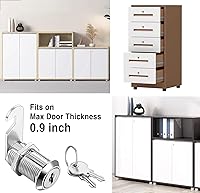 Vista 4 de Cerraduras de leva para gabinete con llaves similares, 1-1/8" se adapta a un grosor máximo de puerta de 7/8", juego de reemplazo seguro para cajones