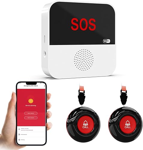 Vista 11 de WiFi Smart Wireless Caregiver Pager Botón de llamada Sistema de alerta de emergencia Botón de alerta de vida para pacientes ancianos personas