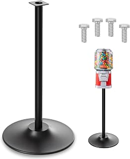Maxdot Single Metal Stand for Gumball Machine Candy Popcorn Vending Cast Iron 28 Tall with 16 Round Base Compatible for Small Large Capsule Machines Replacement Part Black