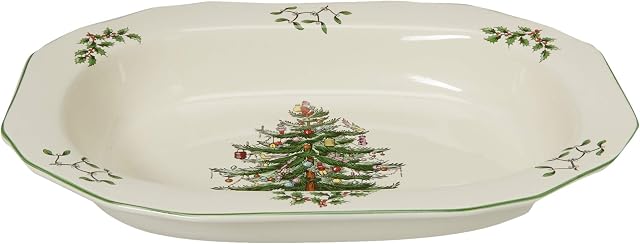 Spode Christmas Tree Open Vegetable Dish , 1 11-1/2-Inch