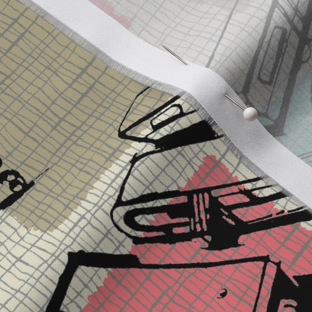 Spoonflower Fabric - Retro Travel Trailer Love Vintage Mid Century Campers Camping Hipster Printed on Organic Cotton Sateen Fabric by The Yard - Sewing Quilting Apparel Home Decor