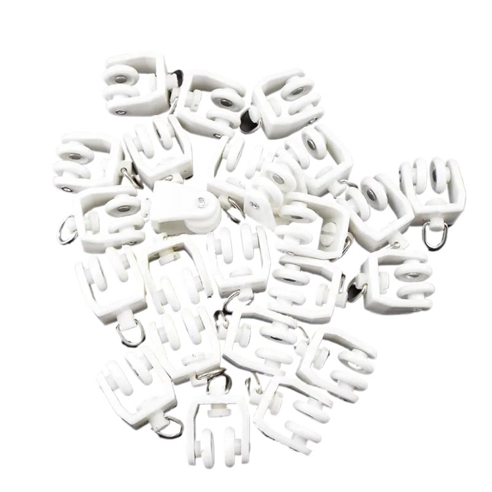 Cyjaznhh One Color Curtain Track Gliders 10/20Pcs White Plastic Wheel Rollers(20Pcs)
