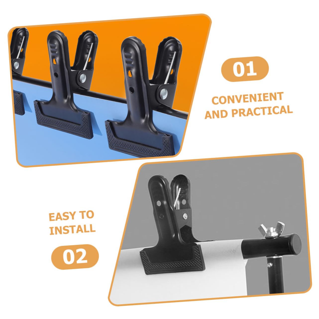 OSALADI 16pezzi Clip Per Fondali Fotografici Fissaggio Per Sfondo Stabile Design e Resistente Per Studio Fotografico e Traslochi