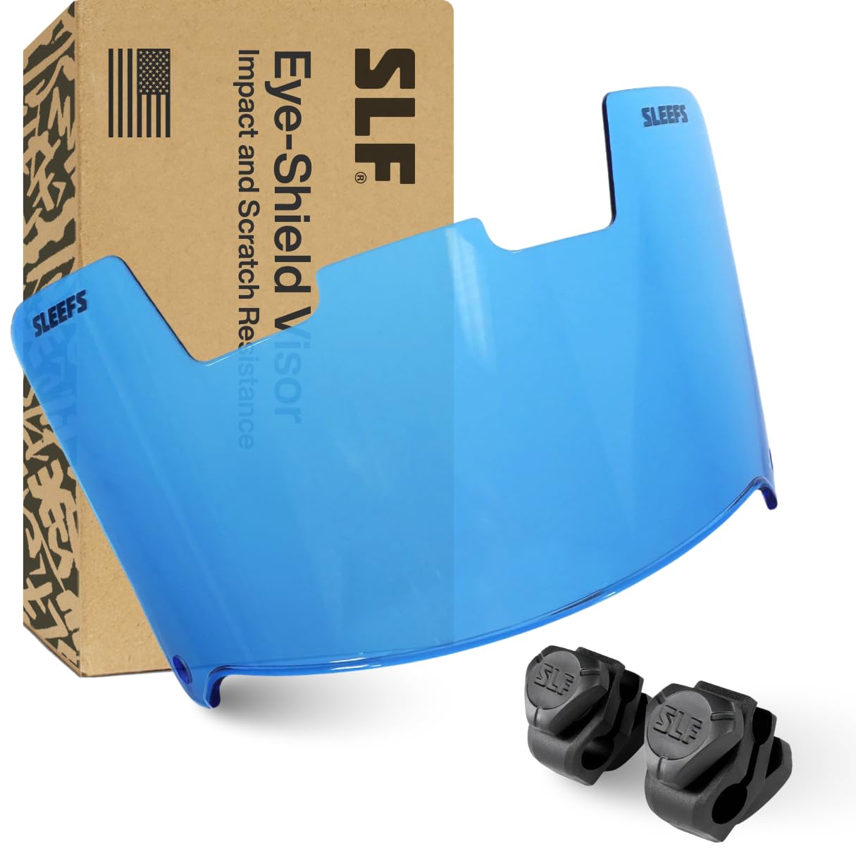 SLEEFS Football Visors for Helmet - Clear Color Tinted Professional Football Visor - Face & Eye Shield - Fits Youth & Adult Helmets - Includes Quick