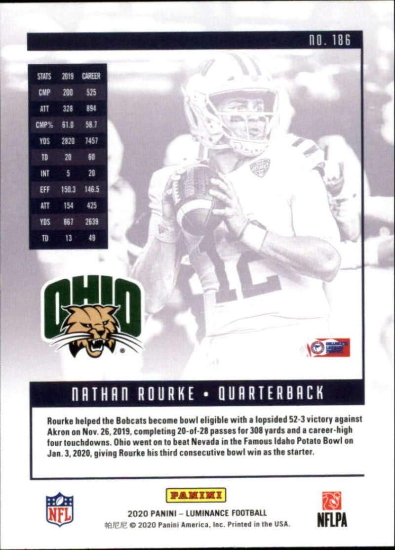 2020 Luminance Football #186 Nathan Rourke RC Rookie Ohio Bobcats Official Panini America NFL Trading Card