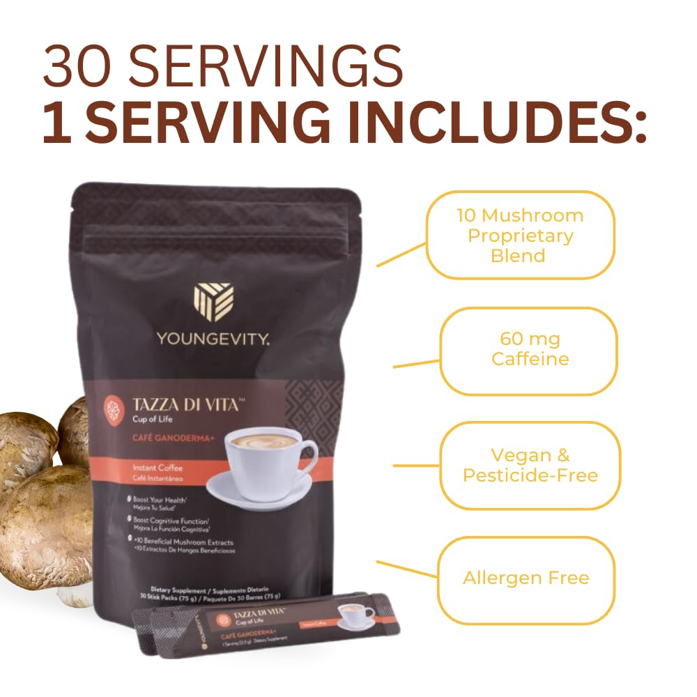 Amazon.com : Youngevity Tazza Di Vita Cafe Ganoderma Coffee 30