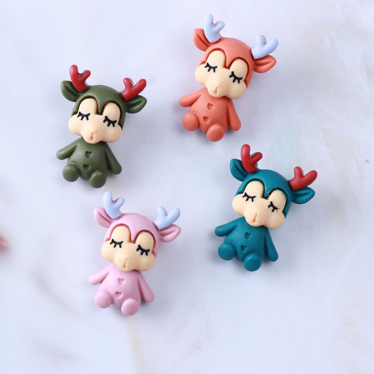 Vaguelly Cartoon Resin DIY Deer Pendant Xmas 50pcs Hanging Decor for Crafts image 2