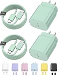 USB C Fast Charger, 2Pack 25W Type C Fast Charger Wall Charger Super Fast Charging Block for Galaxy S24 S23 S22 S21 S20 Ultra S10 S9, Note 20 10 9, with 6ft USB C to Type C Cable 25W Charger Adapter