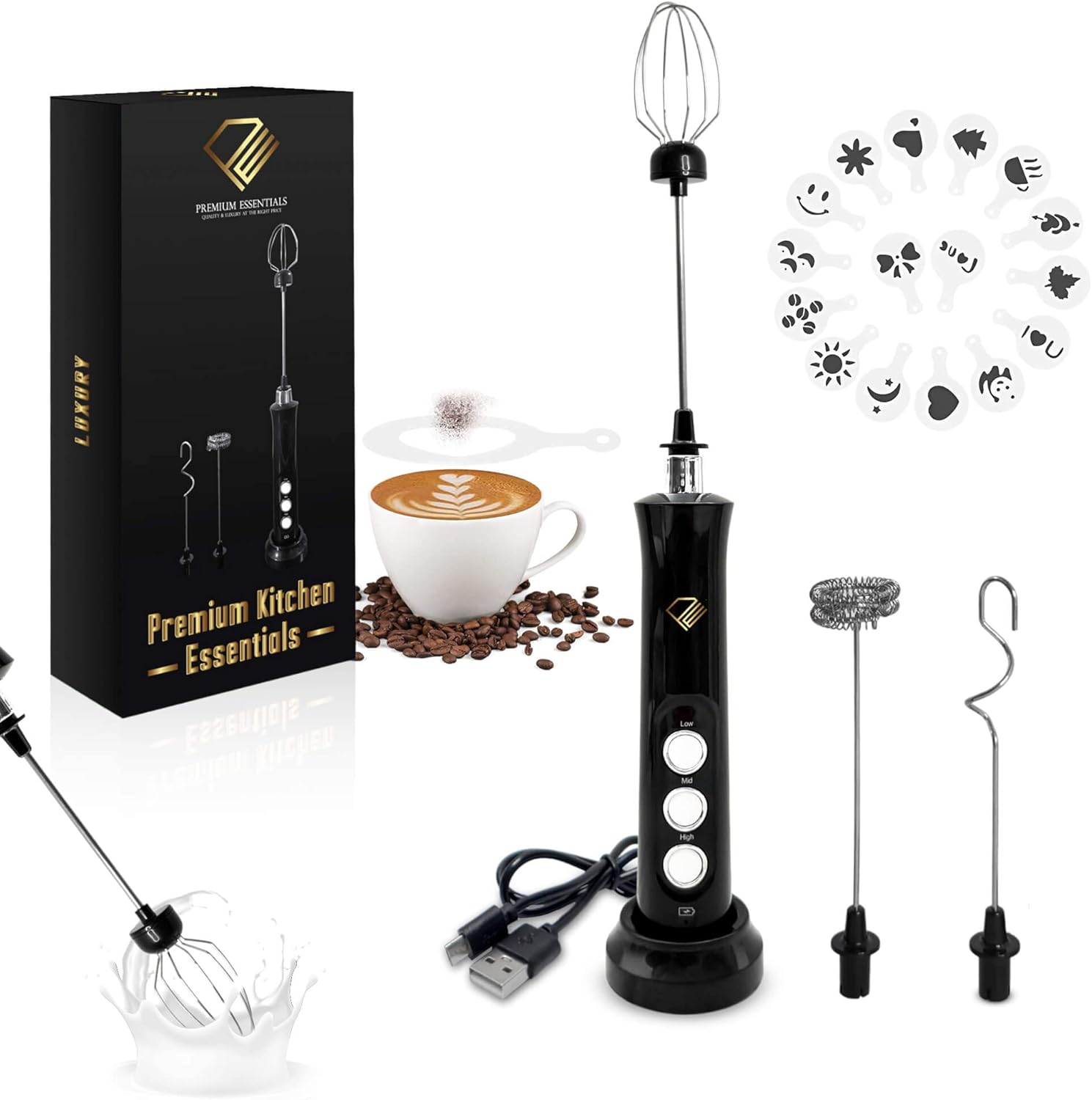 Premium Quality 3 in 1 Handheld milk frother USB