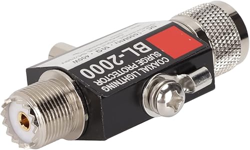 Miniatura 5 de Pararrayos coaxiales, PL259 hembra a macho 400W baja pérdida VSWR protector pararrayos coaxiales para antena de construcción para transceptores,