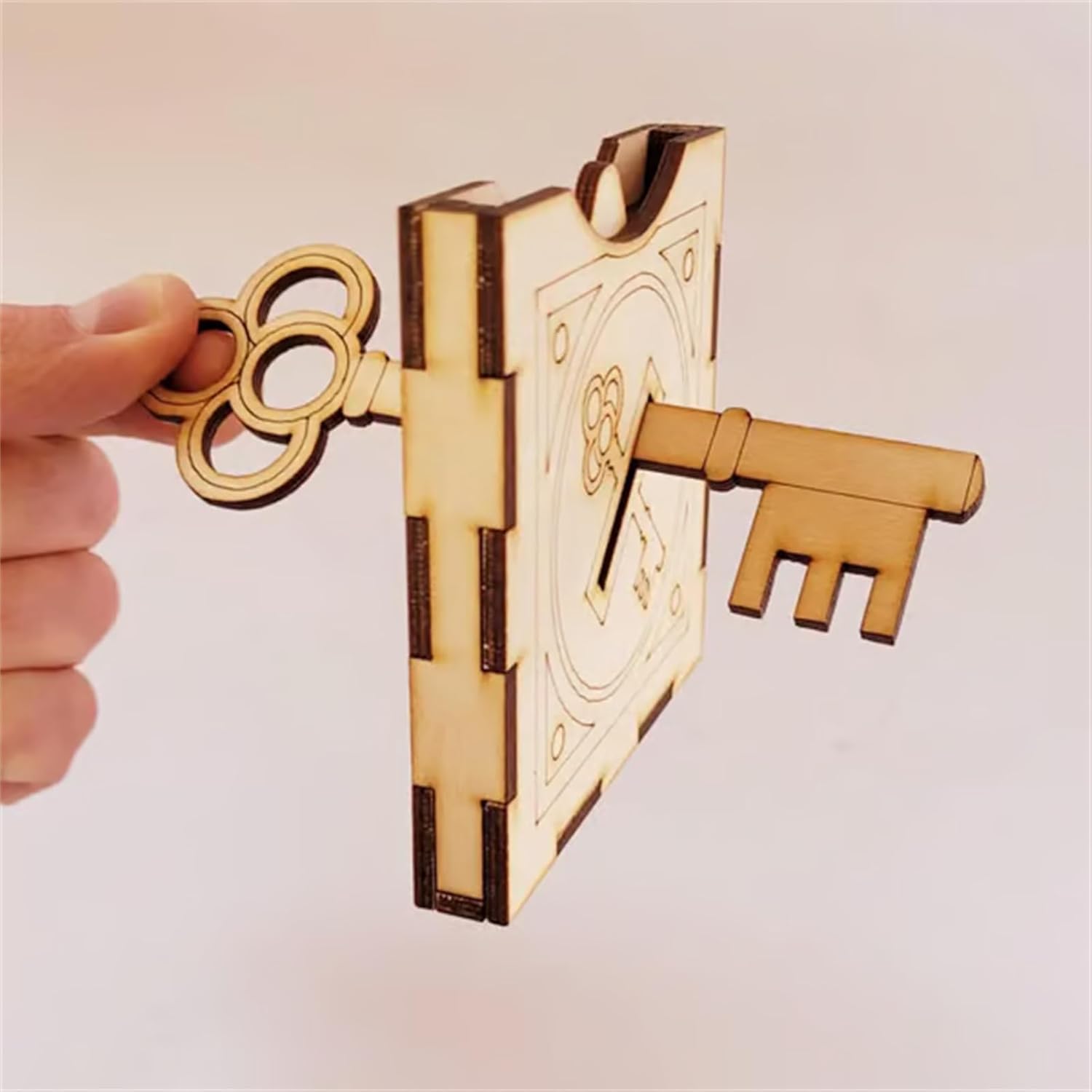 Handcrafted Wooden DIY Magic Set, Magic Trick Pencil Box, Sword Through Finger Magic Trick, Key Through Coin Magic,Key Through Coin Magic with DIY Magic Pencil Box (Box With Key)