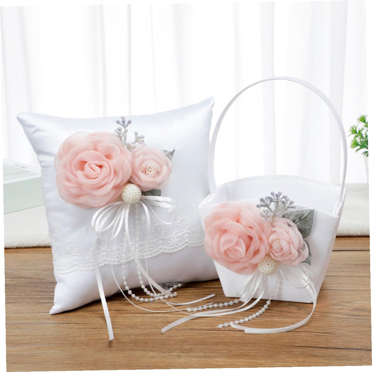 Wedding Handheld Flower Basket Small Fabric Petal Basket for Wedding Ceremony and Party Supplies