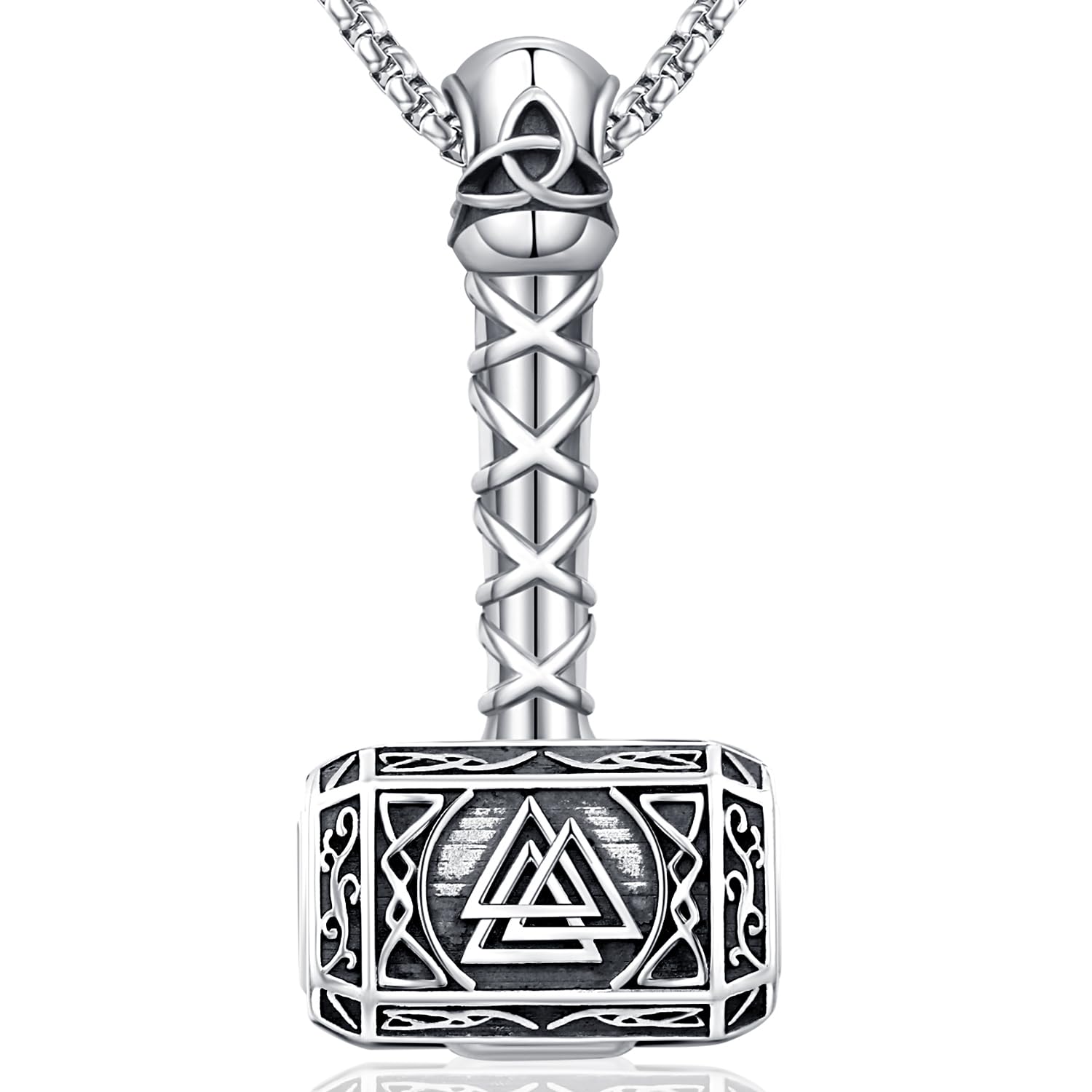 Friggem Collar Vikingo Hombre Plata de Ley 925 Joyería Vikinga Colgante Vikinga Runas Vegvisir Mitología Nórdica Amuleto Joyería Regalo para Hombre Mujer