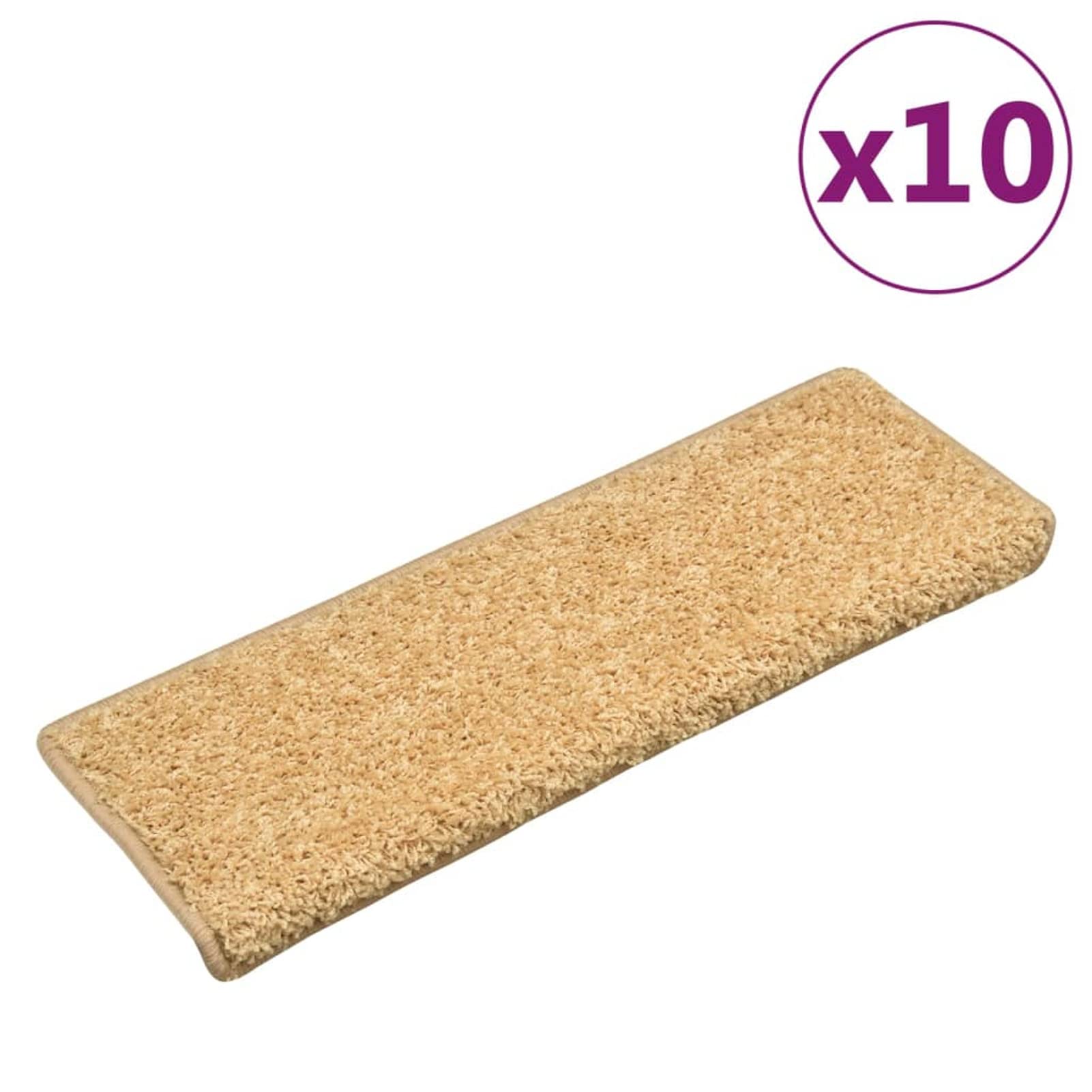 Leepesx Tappetini per Scale 10 pz 65x25 cm Beige,Tappetini per Scale,Tappetini per Scale Antiscivolo,Tappetini Autoadesivi per Scale