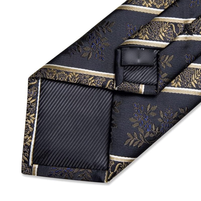 Conjunto de corbatas de seda con rayas retro para hombre miniatura 5