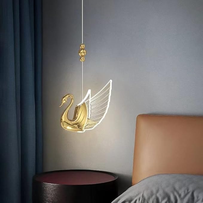 Winlams Zwaan Nachtkastje Kroonluchter Ins Licht Luxe Eenvoudige Nieuwe Restaurant Lamp Veranda Gangpad Gang Sofa Side Decoratieve Lampen photo 2