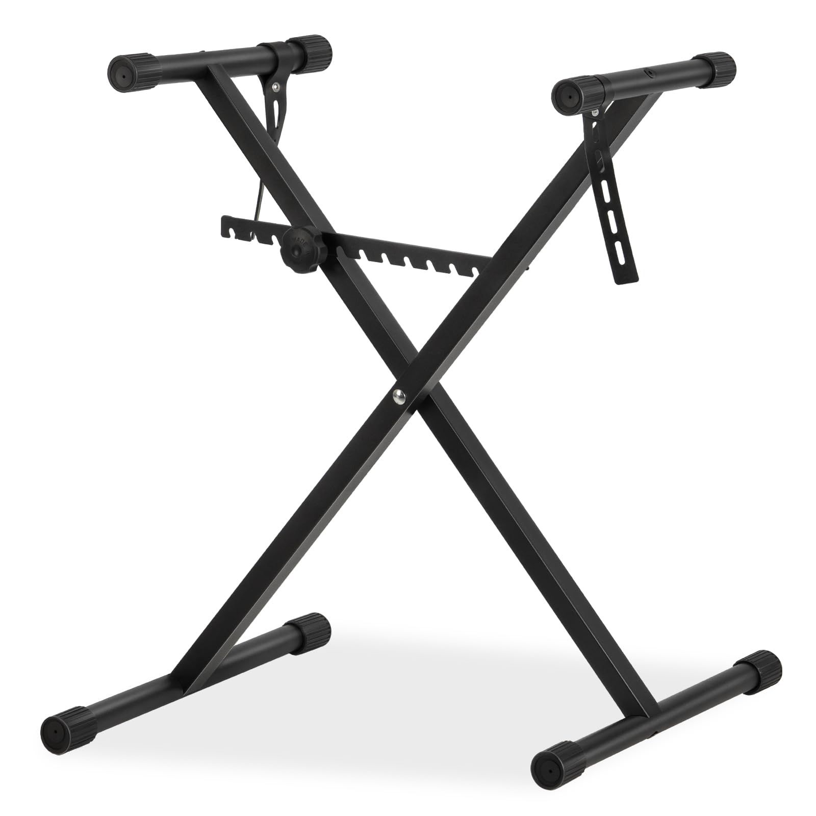 Single-X Keyboard Stand Adjustable Width & Height,Piano Stand with Locking Straps & Quick Release Mechanism-Adjust height in one second
