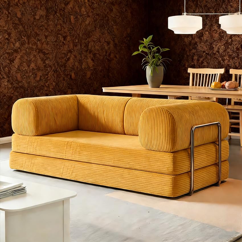Sofá cama plegable convertible, sofá modular con funda extraíble lavable, futón comprimido para dormitorio y habitación de invitados