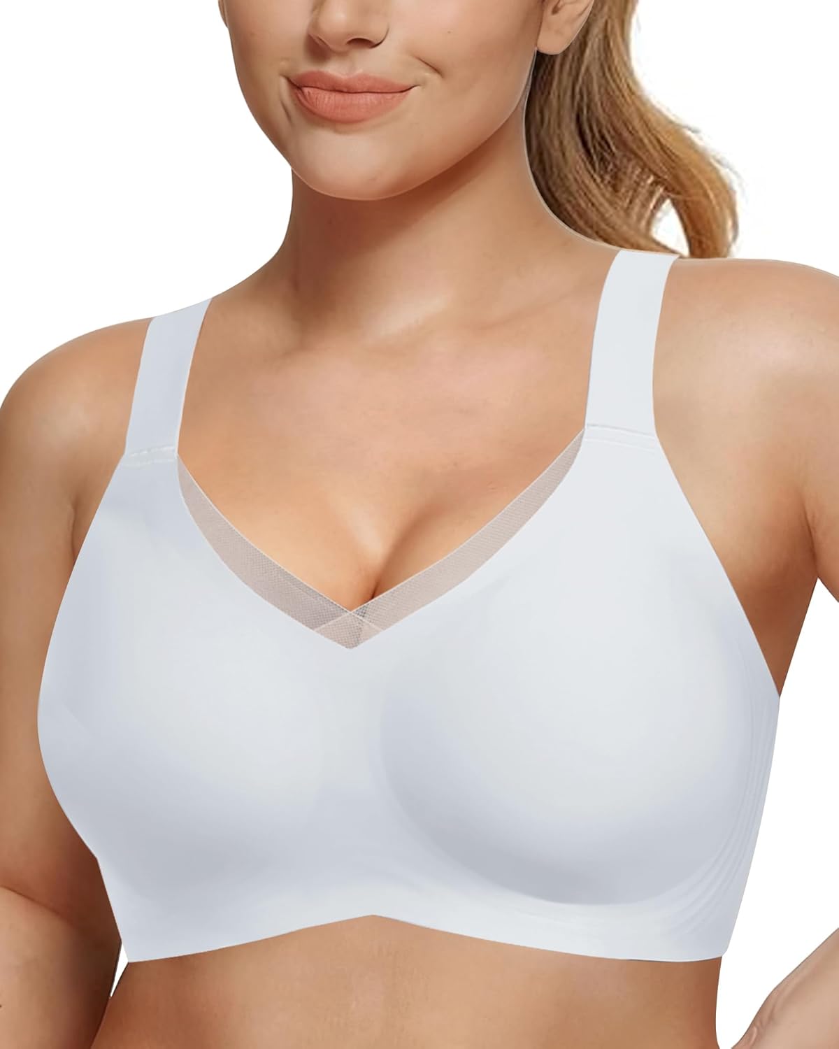 Comfortable Wireless Bras for Women Seamless Padded Push Up No Show Bra with Support