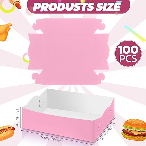 Miniatura 2 de Uiifan 100 bandejas de papel de 2 libras, bandejas desechables para nachos, de cartón, de papel de Halloween, botes, bandejas de servir para perros